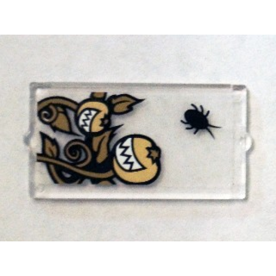 Glass for Window 1 x 2 x 3 with Black Insect and Smiling Pumpkins Pattern (Sticker) - Set 75904