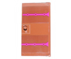 Door 1 x 4 x 6 with Stud Handle with 2 Magenta Stripes Pattern (Stickers) - Set 41066