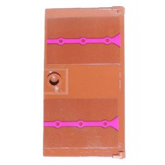 Door 1 x 4 x 6 with Stud Handle with 2 Magenta Stripes Pattern (Stickers) - Set 41066