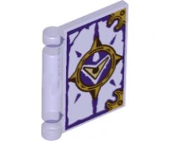 Minifigure, Utensil Book Cover with Gold Circle with Spikes, Tan Chevron, Dark Purple Highlights Pattern (Nexo Knights Book of Evil)