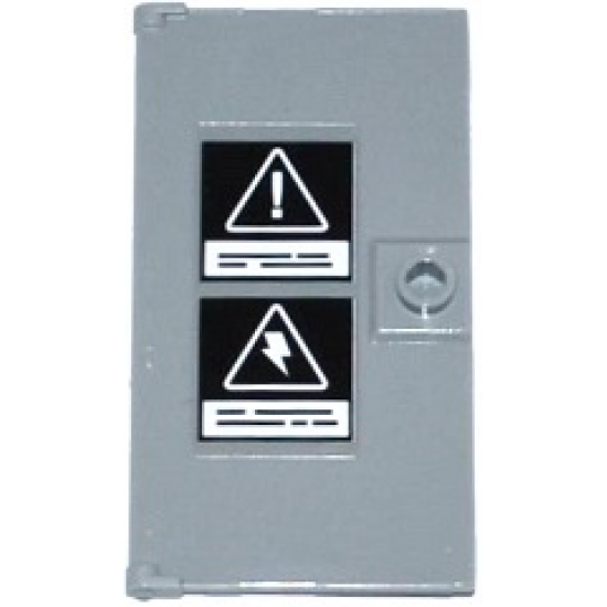 Door 1 x 4 x 6 with Stud Handle with Danger Sign and Electricity Danger Sign Pattern (Sticker) - Set 60130