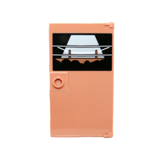Door 1 x 4 x 6 with Stud Handle with Boxing Ring Poster Pattern (Sticker) - Set 21302