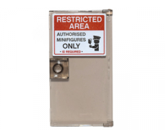 Door 1 x 4 x 6 with Stud Handle with 'RESTRICTED AREA', 'AUTHORISED MINIFIGURES ONLY' and Minifigure Sign Pattern (Sticker) - Set 76051