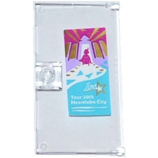 Door 1 x 4 x 6 with Stud Handle with Pop Star Silhouette, 'Livi' and 'Tour 2015 Heartlake City' Pattern (Sticker) - Set 41103