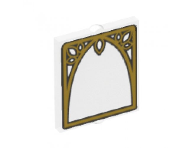 Glass for Window 1 x 2 x 2 with Ornamented Window Arch Pattern