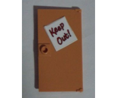 Door 1 x 4 x 6 with Stud Handle with 'Keep Out!' Sign Pattern (Sticker) - Set 71006