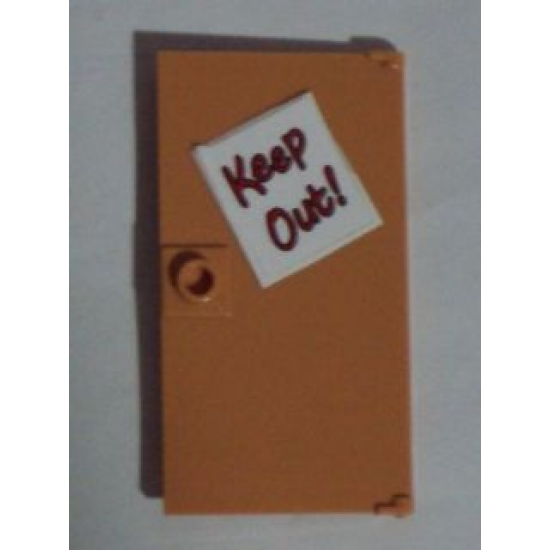 Door 1 x 4 x 6 with Stud Handle with 'Keep Out!' Sign Pattern (Sticker) - Set 71006