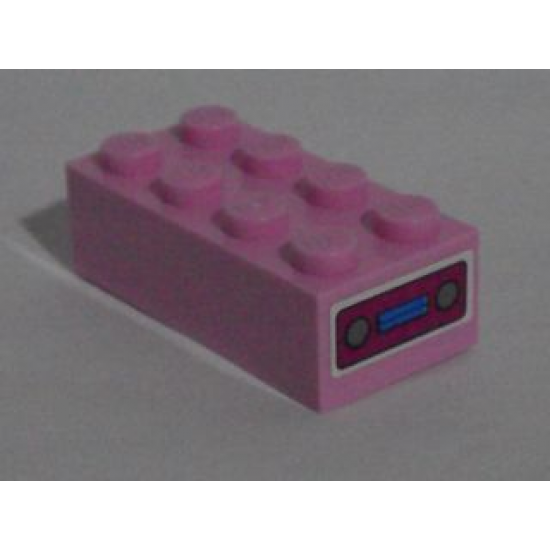 Brick 2 x 4 with Car Radio Pattern on End (Sticker) - Set 71006