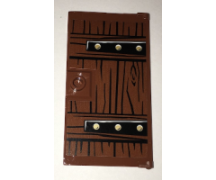 Door 1 x 4 x 6 with Stud Handle with Wood Grain and Metal Brackets with 6 Gold Bolts Pattern (Sticker) - Set 70594
