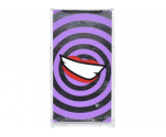 Glass for Window 1 x 4 x 6 with Medium Lavender Swirls and Joker Open Smile with Red Lips on Mirrored Background Pattern (Sticker) - Set 76035
