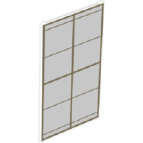 Glass for Window 1 x 4 x 6 with Gold Lattice over Frosted White Background Pattern
