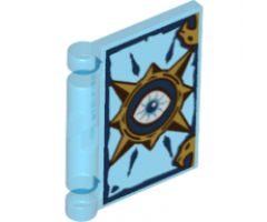 Minifigure, Utensil Book Cover with Gold Circle with Spikes, White Eye, Dark Blue Highlights Pattern (Nexo Knights Book of Fear)