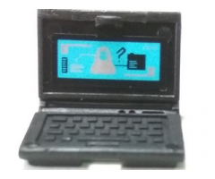 Minifigure, Utensil Computer Laptop with White and Black Items on Screen Pattern (Sticker) - Set 70165