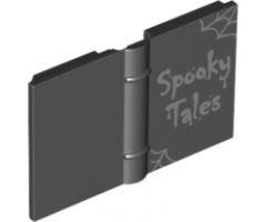 Minifigure, Utensil Book 2 x 3 with Silver Spider Webs and 'Spooky Tales' Pattern