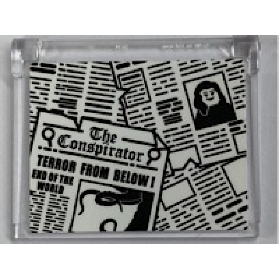 Glass for Window 1 x 4 x 3 - Opening with Newspaper 'The Conspirator' Pattern (Sticker) - Set 21310