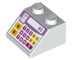 Slope 45 2 x 2 with Pink, Purple and Yellow Cash Register Pattern