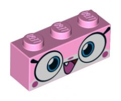 Brick 1 x 3 with Cat Face Wide Eyes and Smiling Open Mouth with One Tooth Pattern