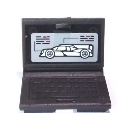 Minifigure, Utensil Computer Laptop with Race Car on Screen Pattern (Sticker) - Set 75887