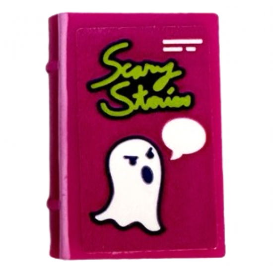 Minifigure, Utensil Book 2 x 3 with 'Scary Stories' and Ghost with Speech Bubble Pattern (Sticker) - Set 41335