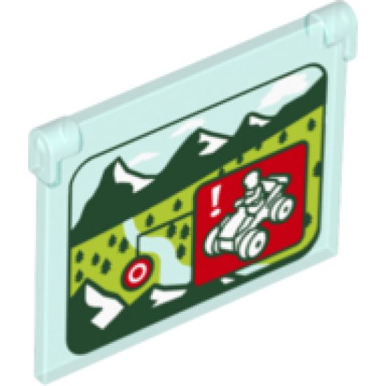 Glass for Window 1 x 4 x 3 - Opening with Mountains, Trees and ATV Target Pattern