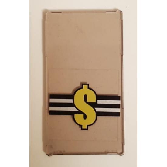Glass for Window 1 x 4 x 6 with Yellow Dollar Sign on Black and White Stripes Pattern (Sticker) - Set 6864