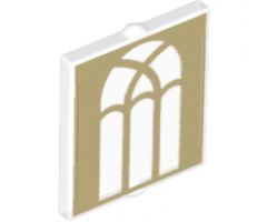 Glass for Window 1 x 2 x 2 with Arched Gold Window Pattern