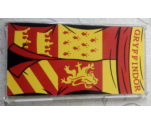 Glass for Window 1 x 4 x 6 with 'GRYFFINDOR' Red and Yellow Coat of Arms Banner Pattern (Sticker) - Set 75956