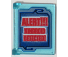 Glass for Window 1 x 4 x 3 - Opening with Blue Screen with Red 'ALERT!!! NINDROID DETECTED!' Pattern (Sticker) - Set 70596