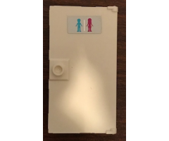 Door 1 x 4 x 6 with Stud Handle with Medium Azure Boy and Magenta Girl (Unisex Restroom) Pattern (Sticker) - Set 41134