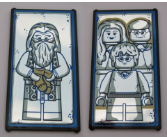 Glass for Window 1 x 4 x 6 with Mirrored Albus Dumbledore / Harry Potter with Parents Pattern (Stickers) - Set 75954
