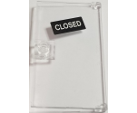 Door 1 x 4 x 6 with Stud Handle with Slanted White 'CLOSED' on Black Background Sign Pattern (Sticker) - Set 70902
