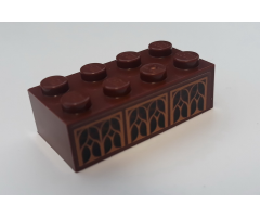 Brick 2 x 4 with Six Arched Windows Pattern (Sticker) - Set 75948