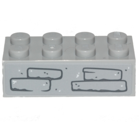 Brick 2 x 4 with Stones Pattern (Sticker) - Set 75200