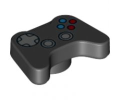 Minifigure, Utensil Video Game Controller with Silver Controls, Blue and Red Buttons Pattern