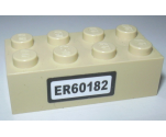 Brick 2 x 4 with 'ER60182' License Plate Pattern (Sticker) - Set 60182