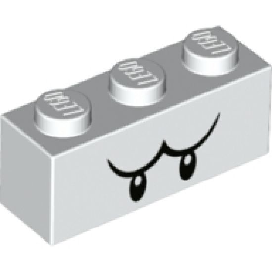 Brick 1 x 3 with Black Eyes and Eyebrows Pattern (Boo)