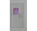 Door 1 x 4 x 6 with Stud Handle with 'OPEN 8-20' and Envelope with Red Heart Sign on Dark Pink Background Pattern (Sticker) - Set 41310