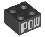 Brick 2 x 2 with 'POW' Pattern on Two Sides