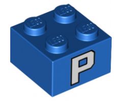 Brick 2 x 2 with P Pattern on Two Sides