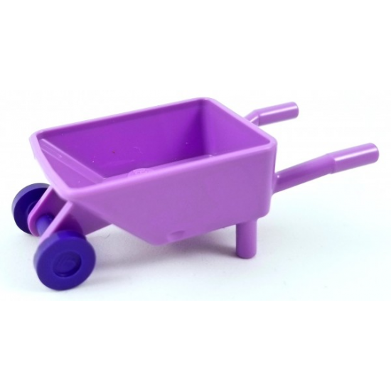 Minifigure, Utensil Wheelbarrow Frame with Dark Purple Trolley Wheels (98288 / 2496)