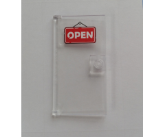 Door 1 x 4 x 6 with Stud Handle with 'OPEN' Sign on Red Background Pattern (Sticker) - Set 76108