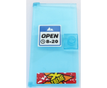 Door 1 x 4 x 6 with Stud Handle with 'OPEN 8-20' Sign and Yellow 'X TREME' Pattern (Stickers) - Set 60203