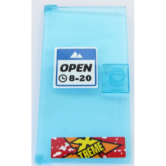 Door 1 x 4 x 6 with Stud Handle with 'OPEN 8-20' Sign and Yellow 'X TREME' Pattern (Stickers) - Set 60203