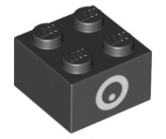 Brick 2 x 2 with Black and White Eye Pattern