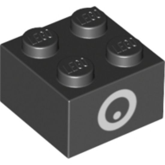 Brick 2 x 2 with Black and White Eye Pattern