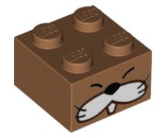 Brick 2 x 2 with Face, Whiskers and Tooth Pattern (Monty Mole)