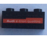 Brick 1 x 3 with 'Audi e-tron quattro' on Red Stripe Pattern on Both Sides (Stickers) - Set 75872