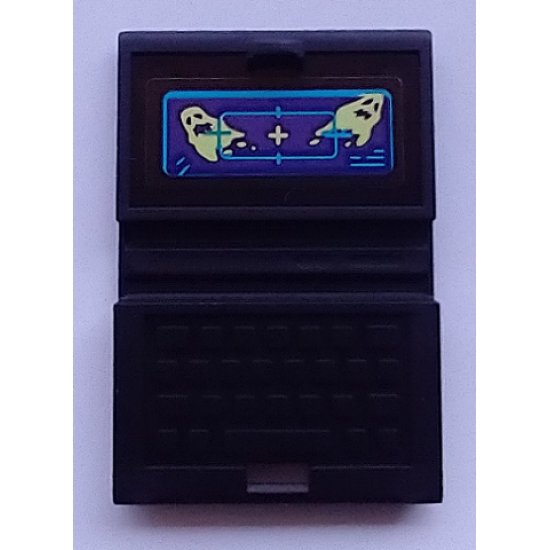 Minifigure, Utensil Computer Laptop with Crosshairs and 2 Ghosts on Screen Pattern (Sticker) - Set 70423
