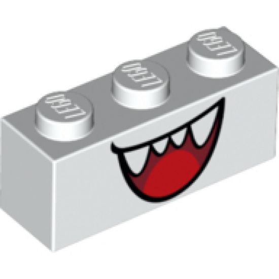 Brick 1 x 3 with Open Mouth Smile with Teeth and Tongue Pattern (Boo)
