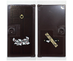 Door 1 x 4 x 6 with Stud Handle with Letters in Mail Slot and Nailed Board with Wood Grain on Back Pattern (Stickers) - Set 75968